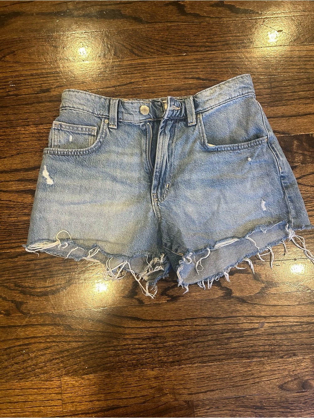 Cotton On Light Blue Distressed Denim Cutoff Shorts